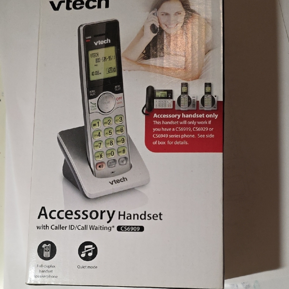Silver Cordless Headset with Digital Display